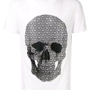 Philipp Plein Men's T-Shirt "SKULL " White XL